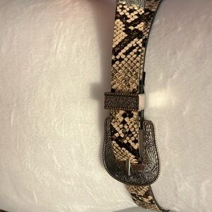 Zara snake print belt with western 3 pc buckle set
